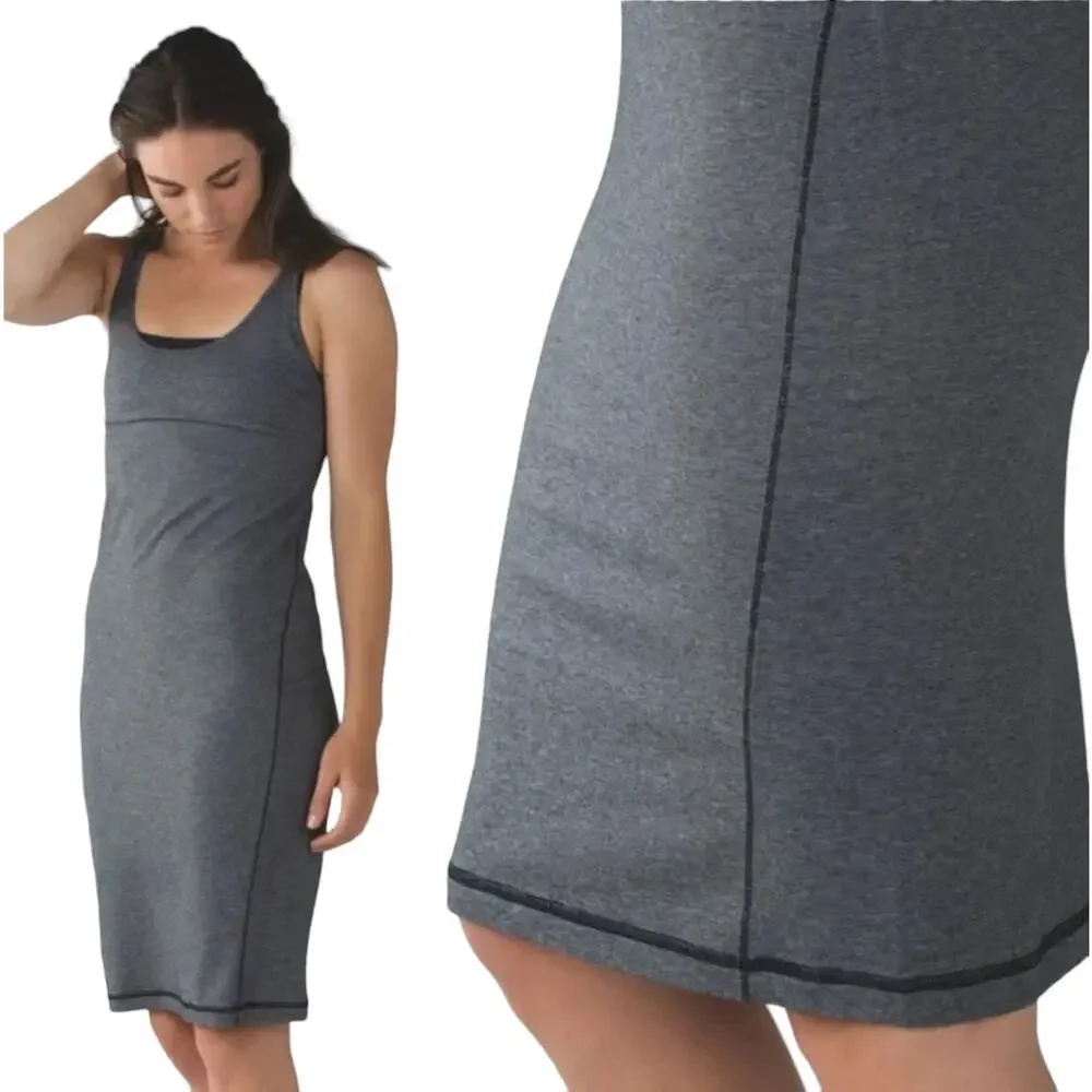 Lululemon Micro Stripe Black White Vitasea Go For It Cutout Dress